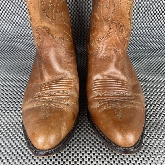Dan Post Cowboy Boots Mens 9.5 EW Brown Leather Western Embroidered Pull On main image 8